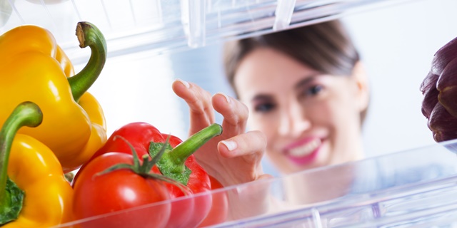 Healthy food in the refrigerator